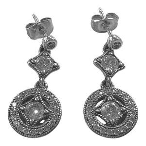 Brand New Genuine Pandora Silver Vintage Allure Drop Stud CZ Earrings 290722CZ